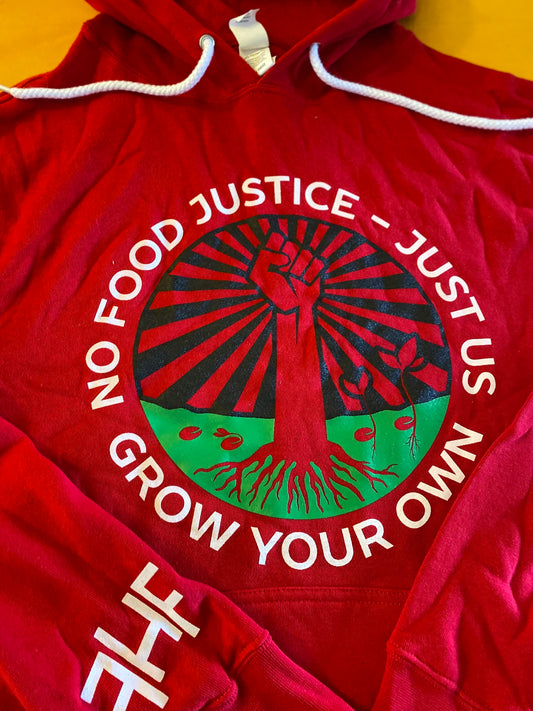 Grow Your Own Hoodies-Red w/ White Drawstring